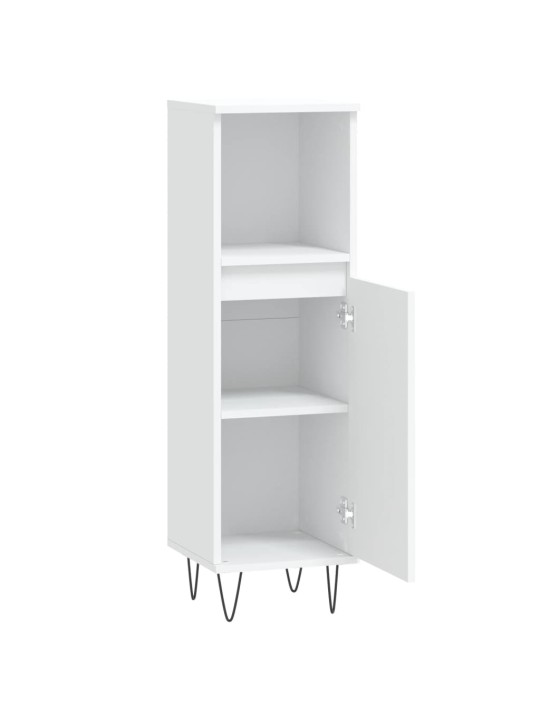 Koupelnová skříňka bílá 30 x 30 x 100 cm kompozitní dřevo