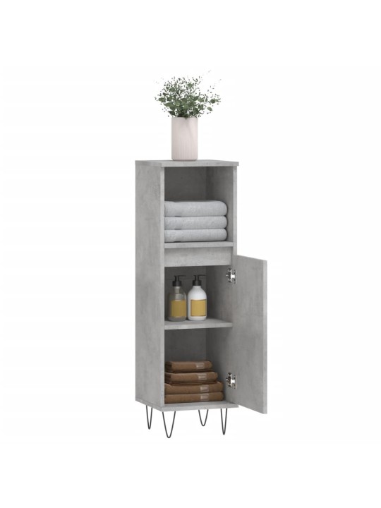 Koupelnová skříňka betonově šedá 30x30x100 cm kompozitní dřevo