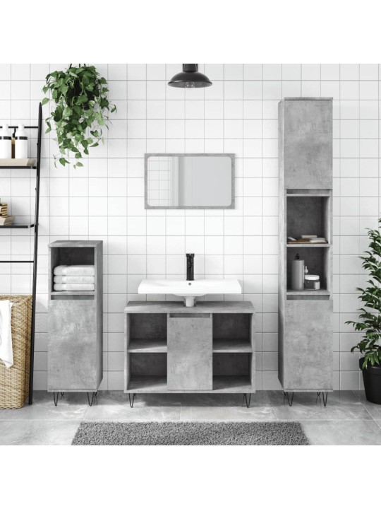 Koupelnová skříňka betonově šedá 30x30x100 cm kompozitní dřevo
