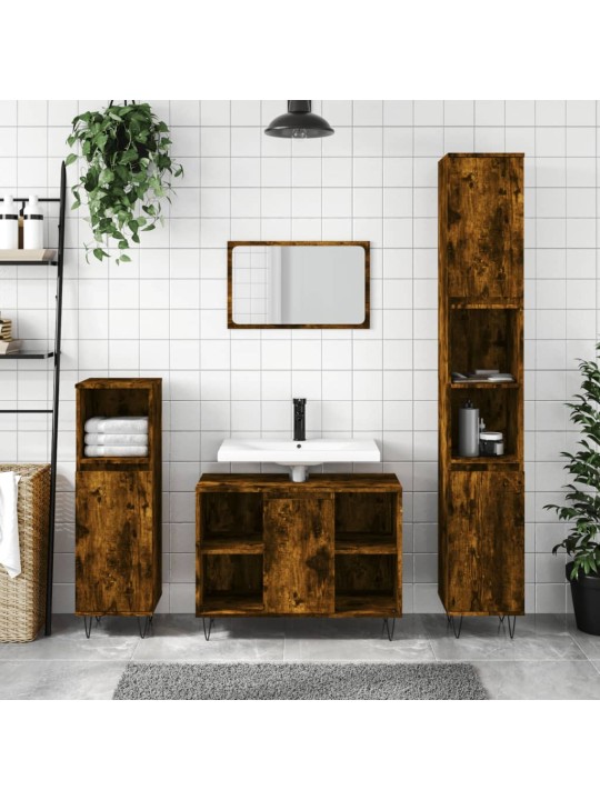 Koupelnová skříňka kouřový dub 30x30x100 cm kompozitní dřevo
