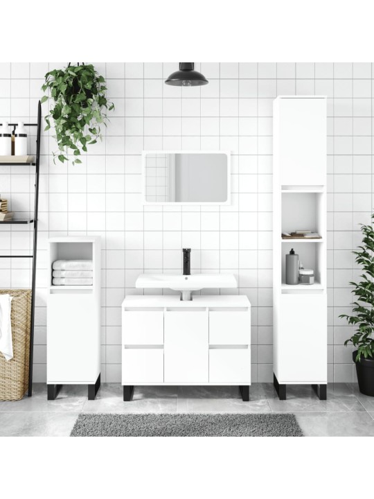 Koupelnová skříňka bílá 30 x 30 x 100 cm kompozitní dřevo
