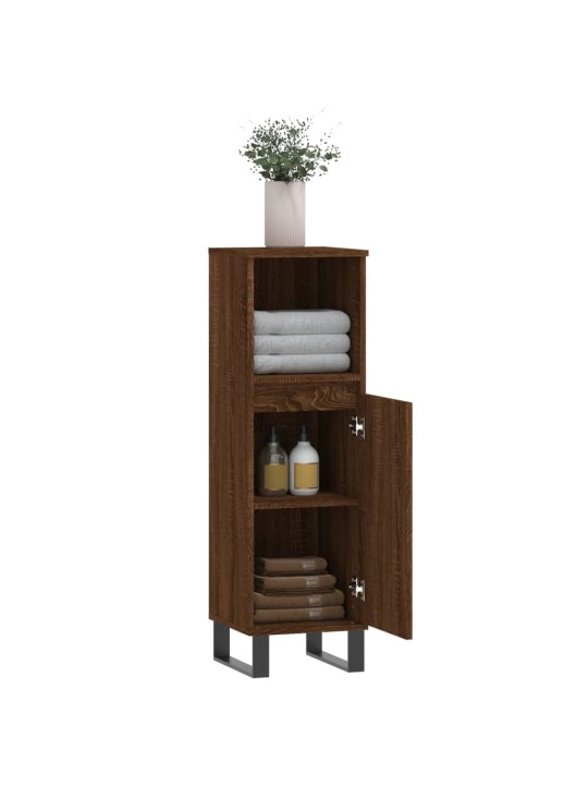 Koupelnová skříňka hnědý dub 30 x 30 x 100 cm kompozitní dřevo