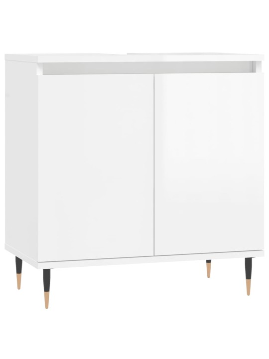 Koupelnová skříňka lesklá bílá 58 x 33 x 60 cm kompozitní dřevo