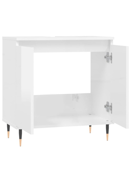 Koupelnová skříňka lesklá bílá 58 x 33 x 60 cm kompozitní dřevo