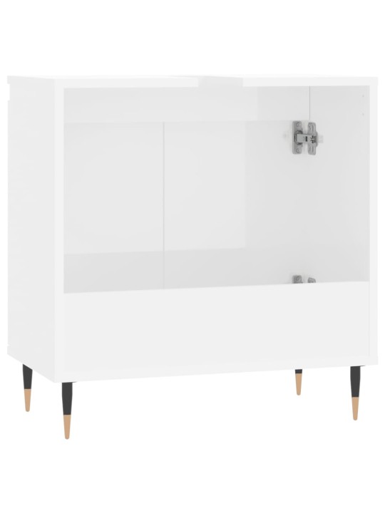 Koupelnová skříňka lesklá bílá 58 x 33 x 60 cm kompozitní dřevo