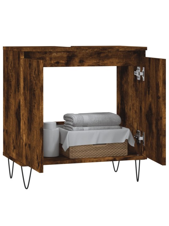 Koupelnová skříňka kouřový dub 58 x 33 x 60 cm kompozitní dřevo