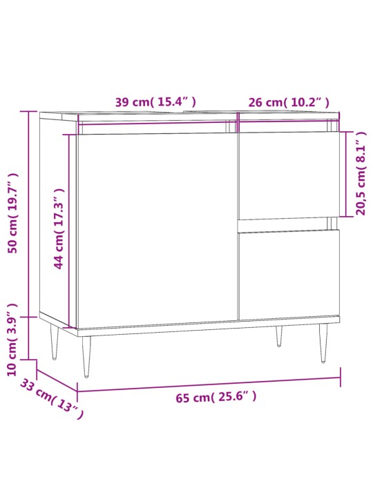 Koupelnová skříňka betonově šedá 65x33x60 cm kompozitní dřevo