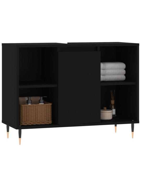Koupelnová skříňka černá 80 x 33 x 60 cm kompozitní dřevo