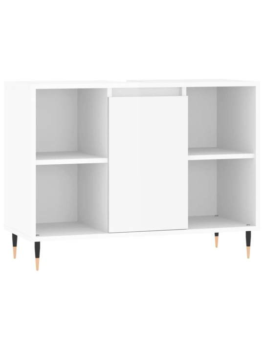 Koupelnová skříňka lesklá bílá 80 x 33 x 60 cm kompozitní dřevo