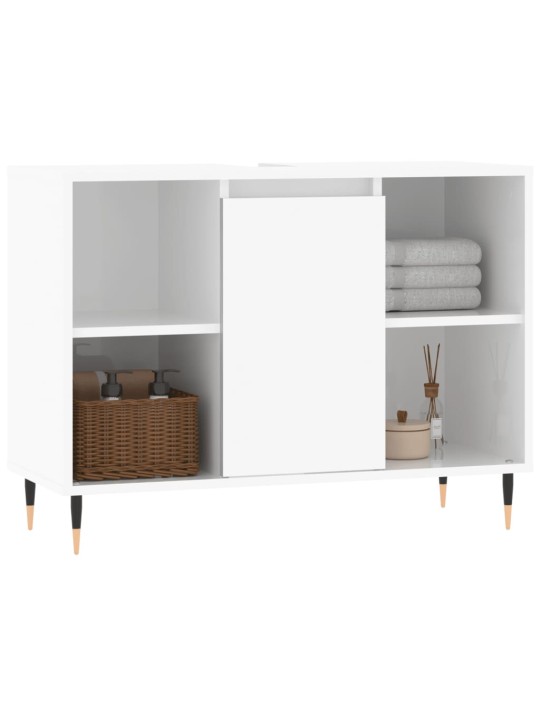 Koupelnová skříňka lesklá bílá 80 x 33 x 60 cm kompozitní dřevo