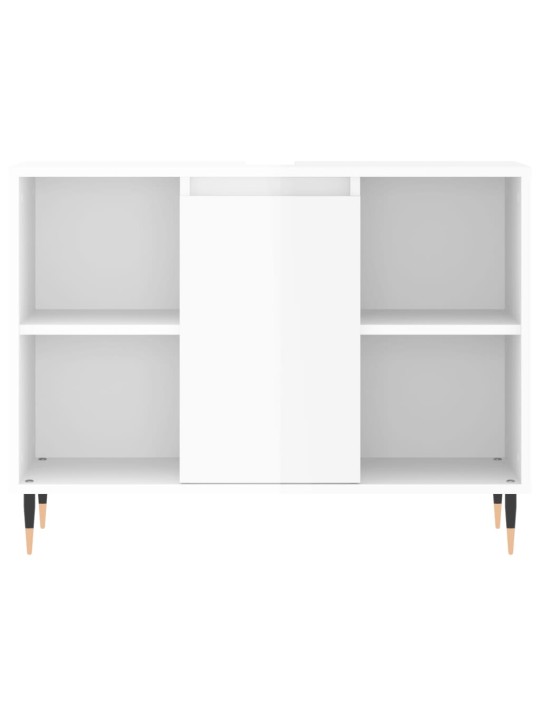 Koupelnová skříňka lesklá bílá 80 x 33 x 60 cm kompozitní dřevo