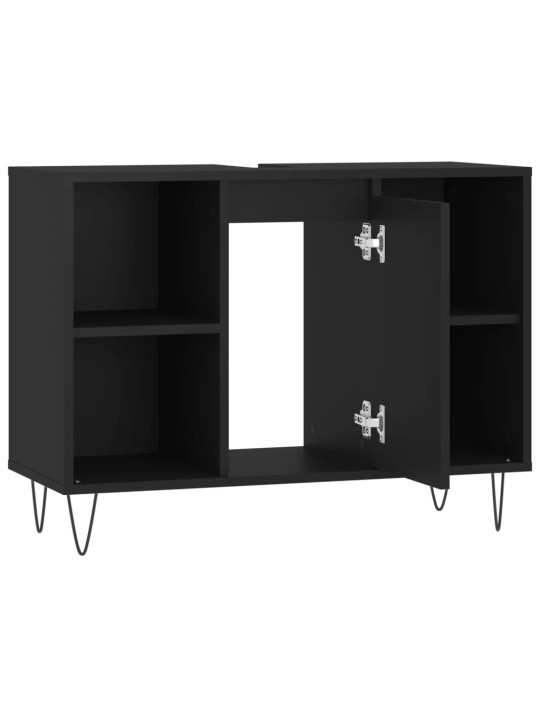 Koupelnová skříňka černá 80 x 33 x 60 cm kompozitní dřevo
