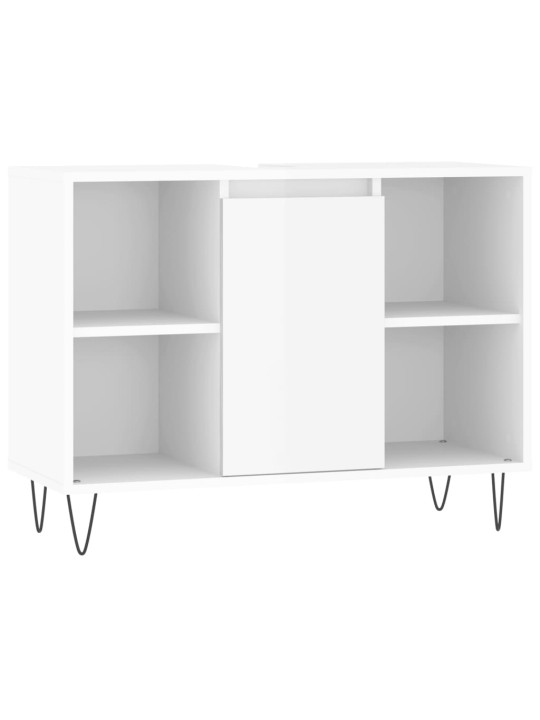 Koupelnová skříňka lesklá bílá 80 x 33 x 60 cm kompozitní dřevo