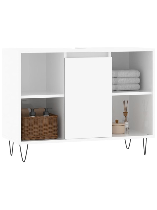 Koupelnová skříňka lesklá bílá 80 x 33 x 60 cm kompozitní dřevo