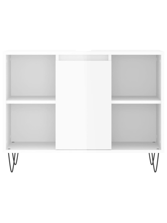 Koupelnová skříňka lesklá bílá 80 x 33 x 60 cm kompozitní dřevo