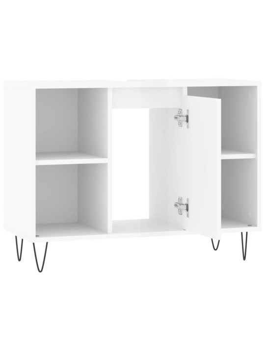 Koupelnová skříňka lesklá bílá 80 x 33 x 60 cm kompozitní dřevo