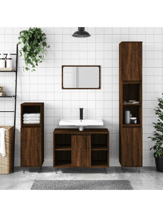 Koupelnová skříňka hnědý dub 80 x 33 x 60 cm kompozitní dřevo