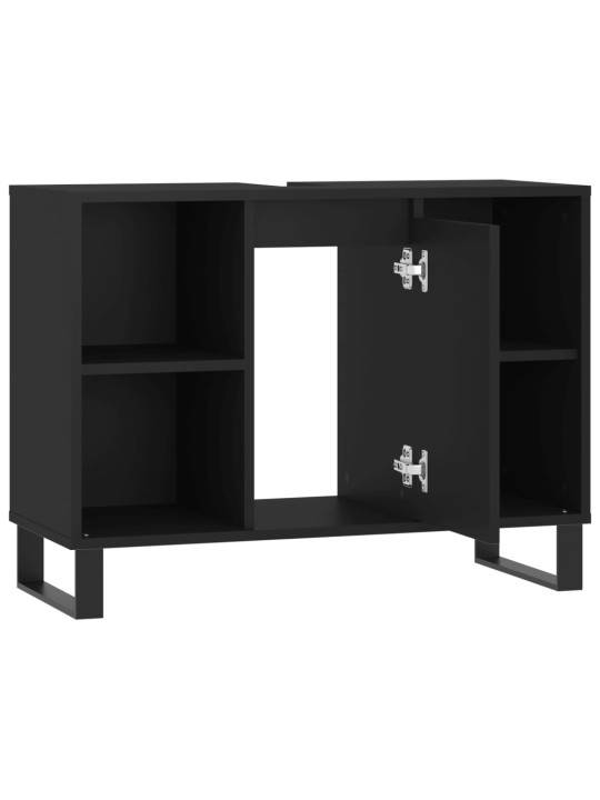 Koupelnová skříňka černá 80 x 33 x 60 cm kompozitní dřevo