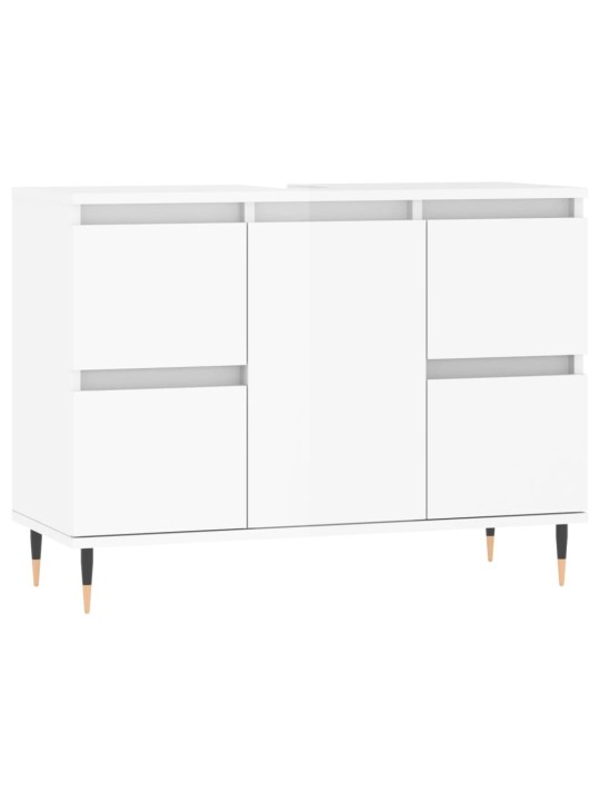 Koupelnová skříňka lesklá bílá 80 x 33 x 60 cm kompozitní dřevo