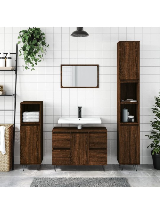 Koupelnová skříňka hnědý dub 80 x 33 x 60 cm kompozitní dřevo