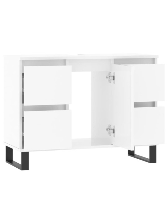 Koupelnová skříňka lesklá bílá 80 x 33 x 60 cm kompozitní dřevo