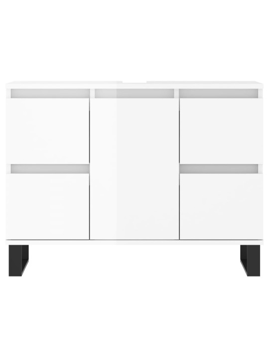 Koupelnová skříňka lesklá bílá 80 x 33 x 60 cm kompozitní dřevo