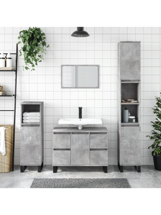 Koupelnová skříňka betonově šedá 80x33x60 cm kompozitní dřevo