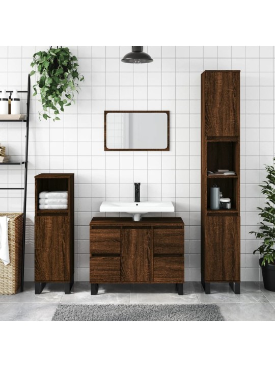Koupelnová skříňka hnědý dub 80 x 33 x 60 cm kompozitní dřevo