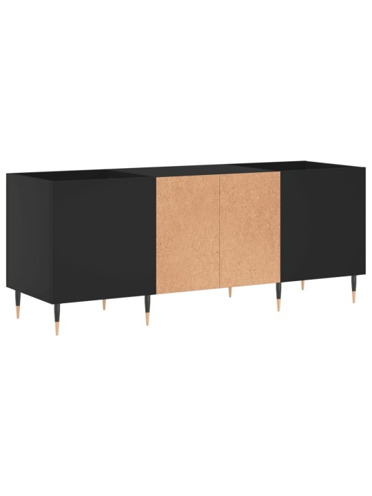 Skříňka na LP desky černá 121 x 38 x 48 cm kompozitní dřevo
