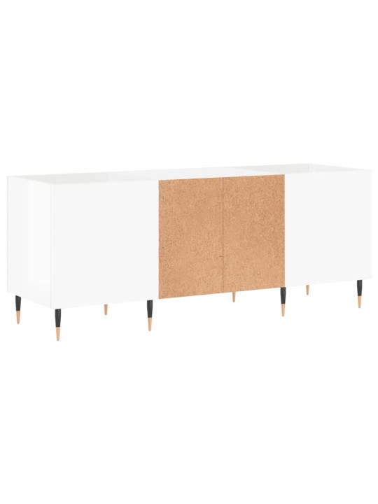 Skříňka na LP desky lesklá bílá 121x38x48 cm kompozitní dřevo