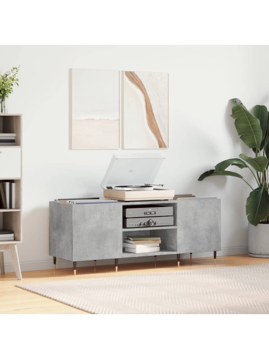 Skříňka na LP desky betonově šedá 121x38x48 cm kompozitní dřevo