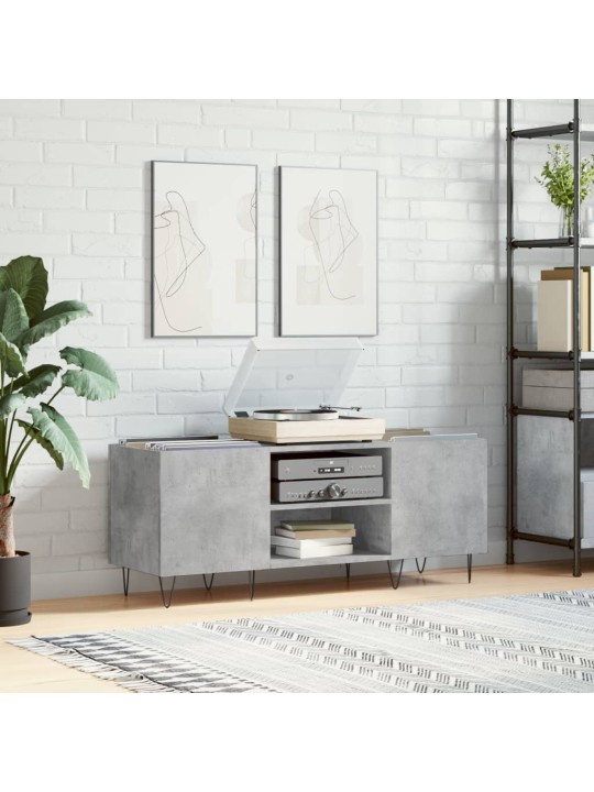 Skříňka na LP desky betonově šedá 121x38x48 cm kompozitní dřevo