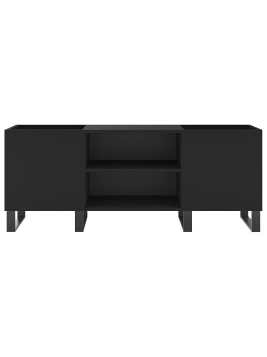 Skříňka na LP desky černá 121 x 38 x 48 cm kompozitní dřevo