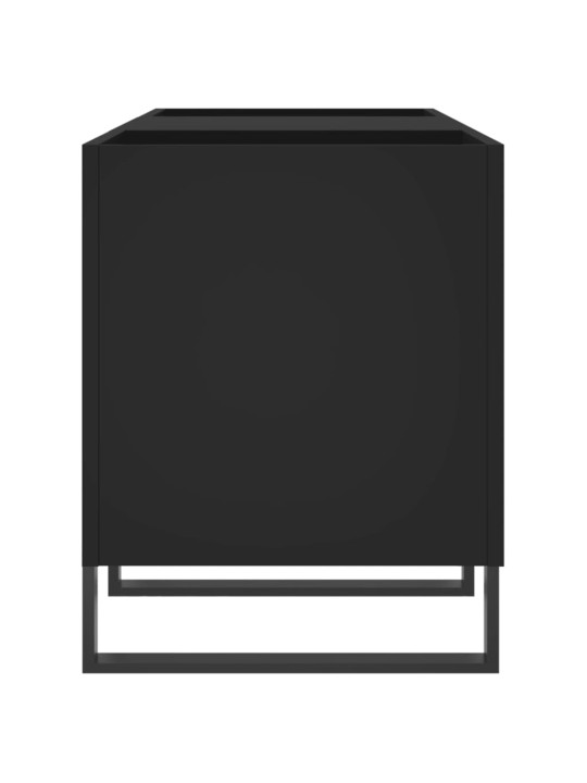 Skříňka na LP desky černá 121 x 38 x 48 cm kompozitní dřevo