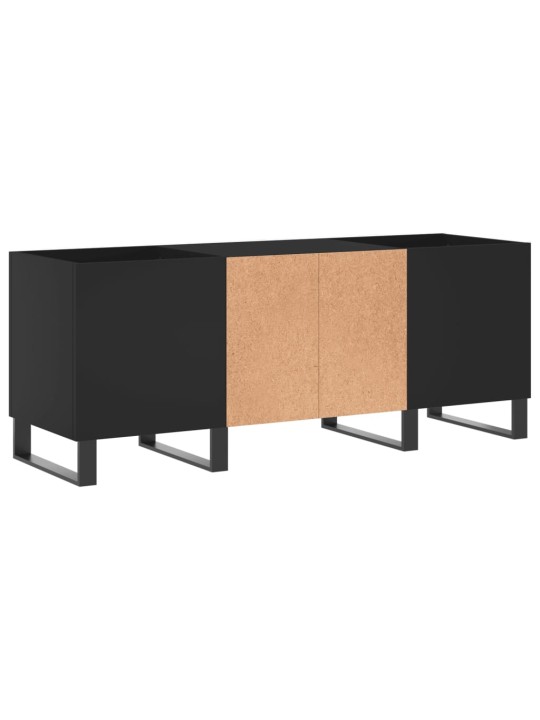 Skříňka na LP desky černá 121 x 38 x 48 cm kompozitní dřevo