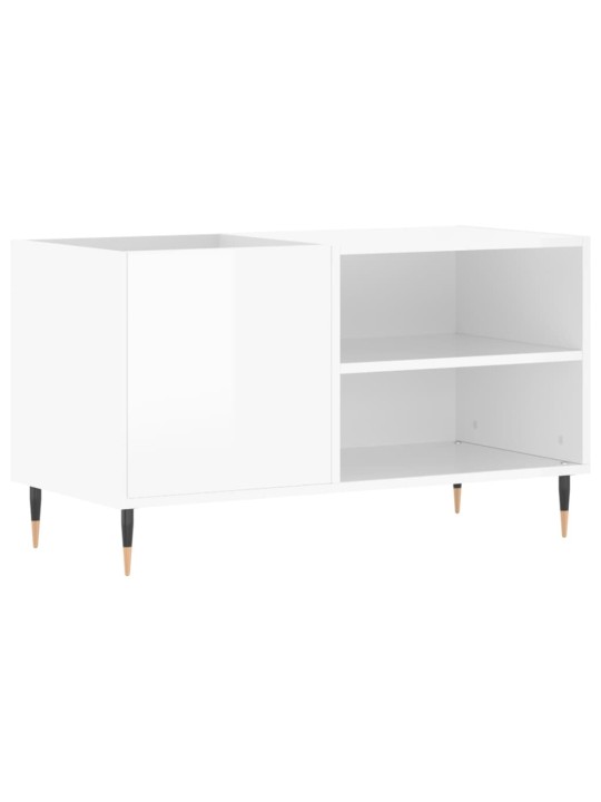 Skříňka na LP desky lesklá bílá 85x38x48 cm kompozitní dřevo