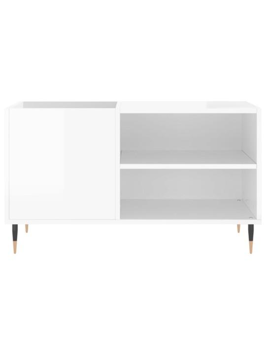 Skříňka na LP desky lesklá bílá 85x38x48 cm kompozitní dřevo