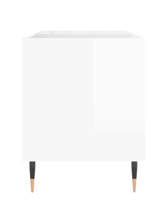 Skříňka na LP desky lesklá bílá 85x38x48 cm kompozitní dřevo