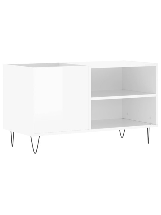 Skříňka na LP desky lesklá bílá 85x38x48 cm kompozitní dřevo