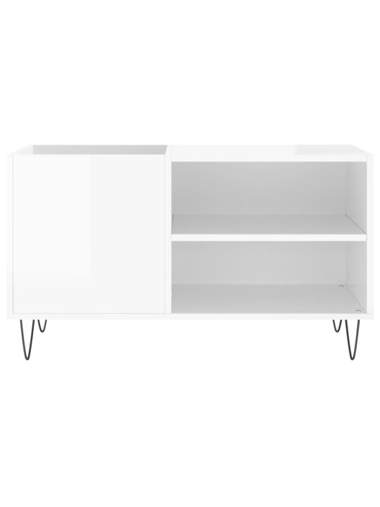 Skříňka na LP desky lesklá bílá 85x38x48 cm kompozitní dřevo