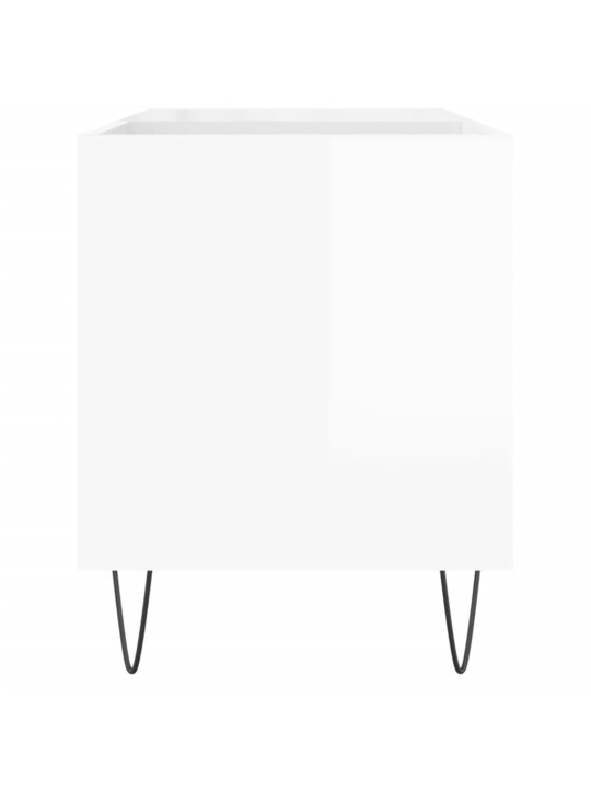 Skříňka na LP desky lesklá bílá 85x38x48 cm kompozitní dřevo