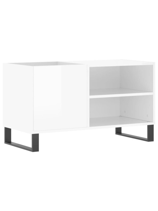 Skříňka na LP desky lesklá bílá 85x38x48 cm kompozitní dřevo