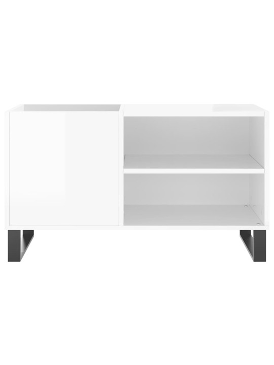Skříňka na LP desky lesklá bílá 85x38x48 cm kompozitní dřevo