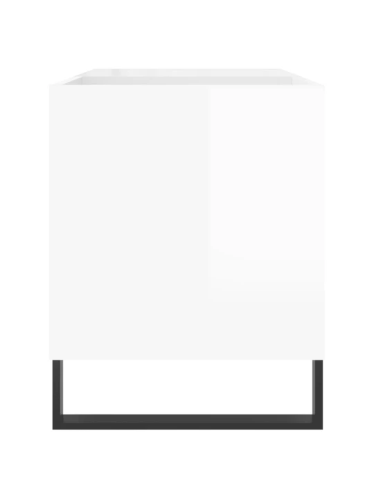 Skříňka na LP desky lesklá bílá 85x38x48 cm kompozitní dřevo
