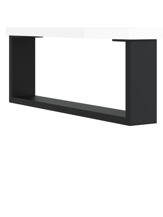 Skříňka na LP desky lesklá bílá 85x38x48 cm kompozitní dřevo