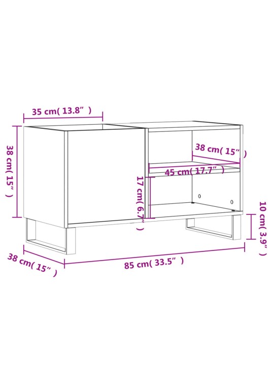 Skříňka na LP desky dub sonoma 85x38x48 cm kompozitní dřevo