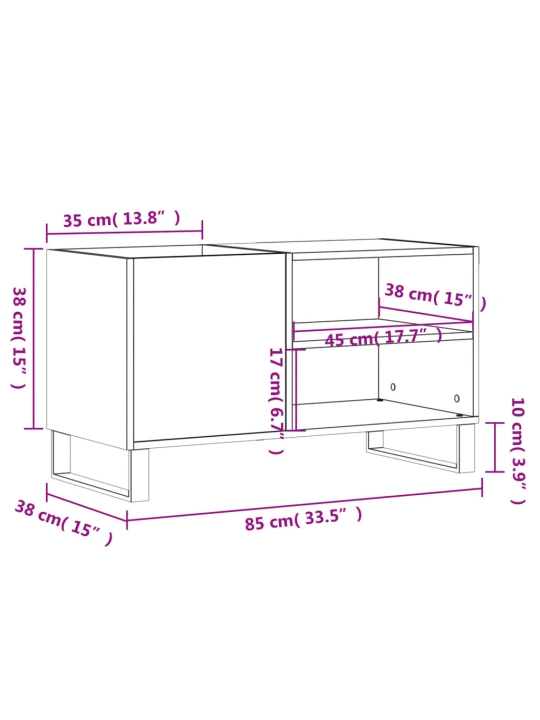 Skříňka na LP desky dub sonoma 85x38x48 cm kompozitní dřevo