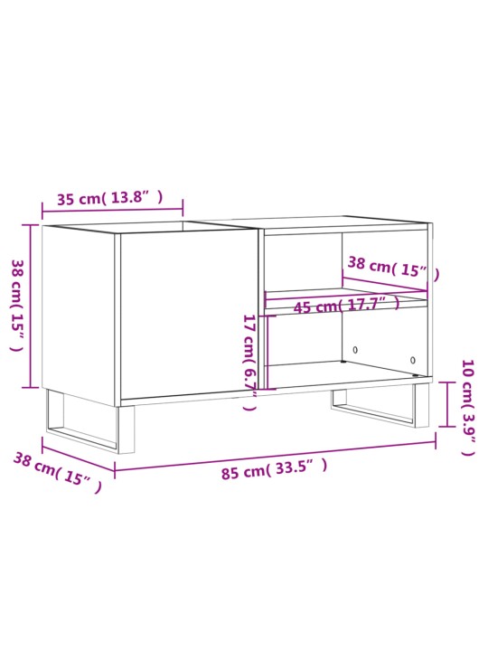 Skříňka na LP desky betonově šedá 85x38x48 cm kompozitní dřevo