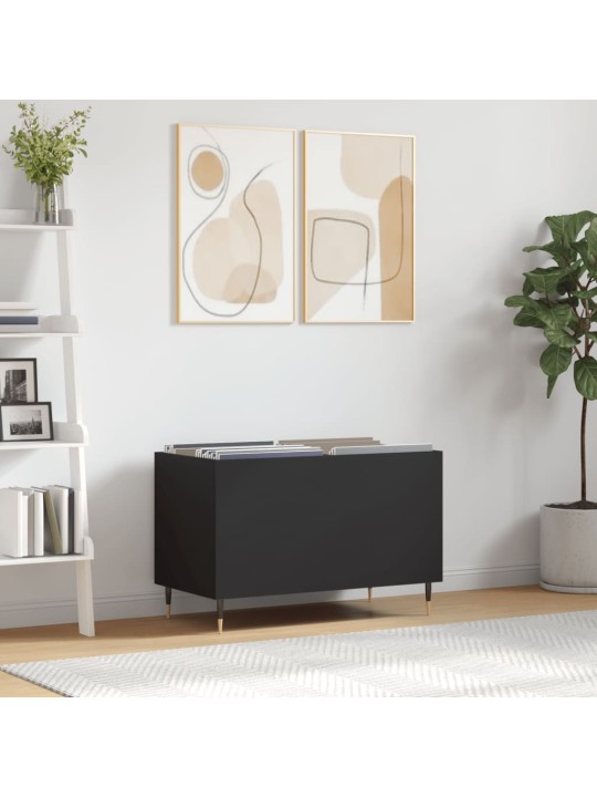 Skříňka na LP desky černá 74,5 x 38 x 48 cm kompozitní dřevo