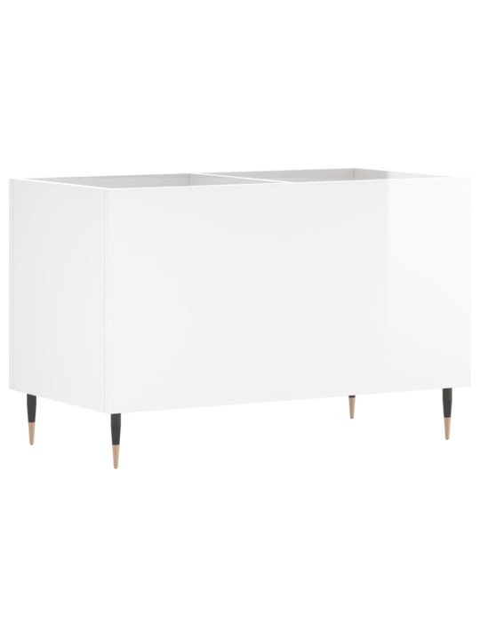 Skříňka na LP desky lesklá bílá 74,5x38x48 cm kompozitní dřevo